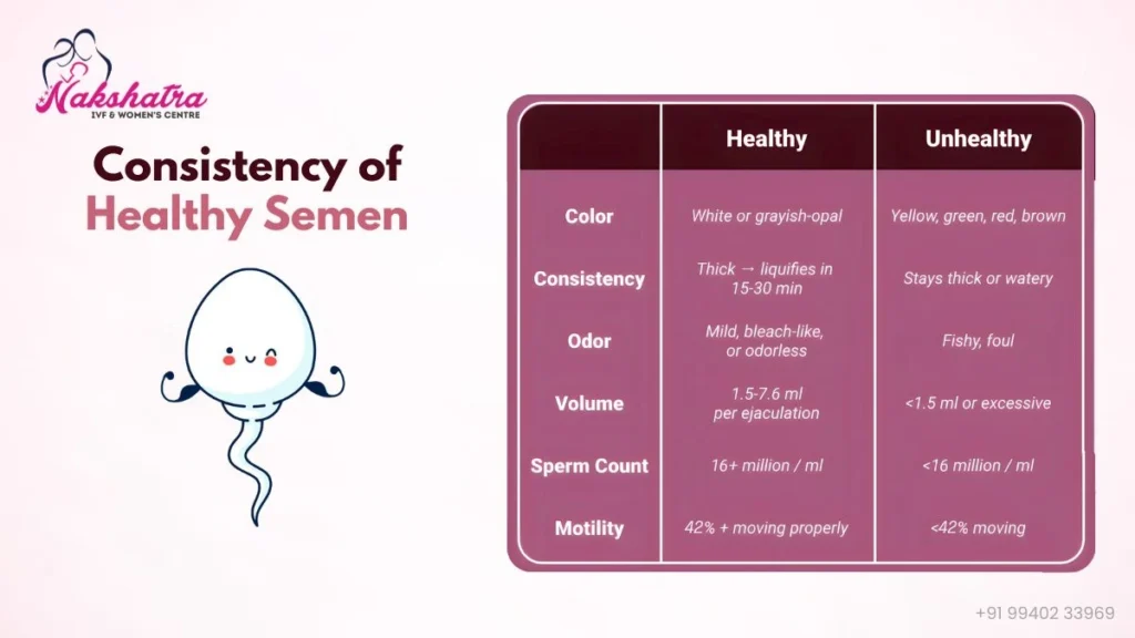 Consistency of healthy semen
